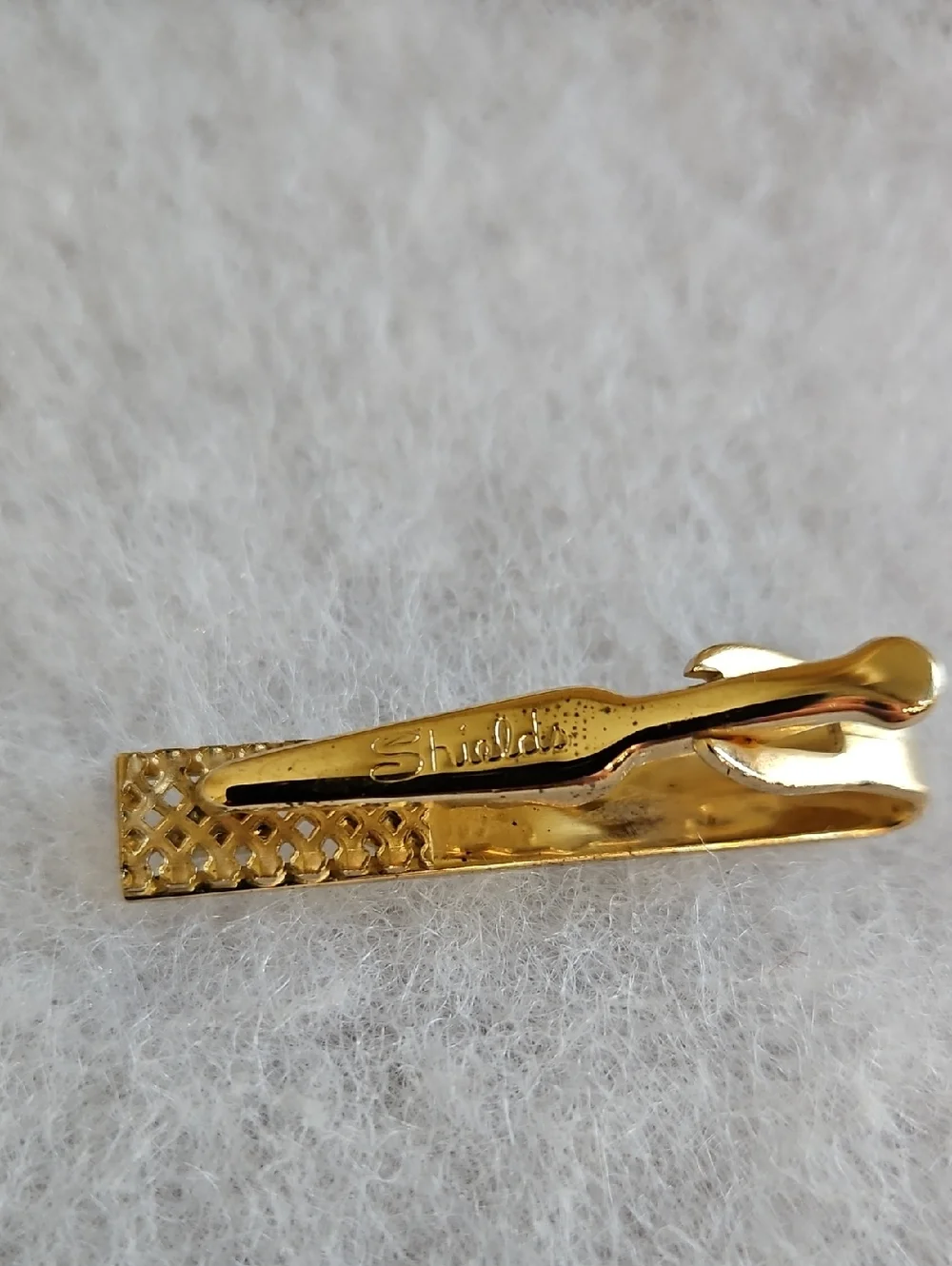 Shields Smokey Quartz Gold Tone‎ Vintage Cufflinks And Tie Tack